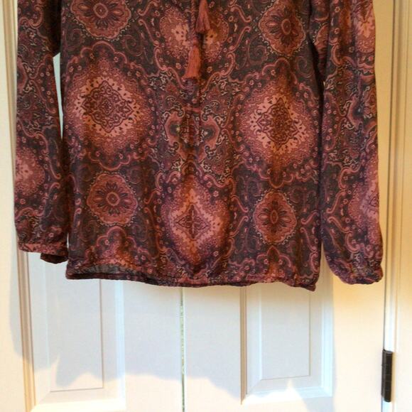 Lucky Brand Peasant Boho Top Sz S - Picture 6 of 8